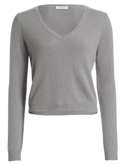 Majestic Fluorescent Wool Cashmere Sweater In Gris Chine