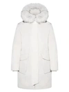 Woolrich Military Fox Trim Parka In White Igloo