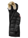 Canada Goose Shelburne Coyote Fur-trim Down Parka In Black