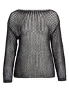 Joan Vass, Plus Size Tape Yarn Sweater In Black