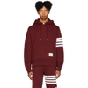 THOM BROWNE THOM BROWNE RED ENGINEERED 4-BAR PULLOVER HOODIE