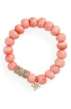 Akola Lala Beaded Pendant Bracelet In Coral