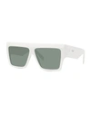 Celine Chunky Rectangle Acetate Sunglasses In White