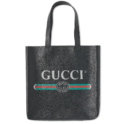 Gucci Print Shopper Bag In Black