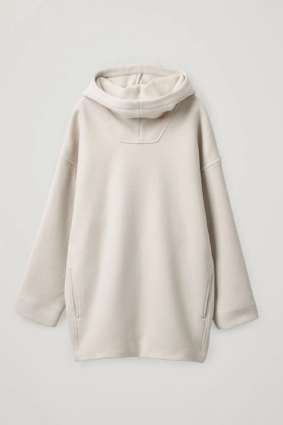 Cos Oversized Wool-mix Hoodie In Grey
