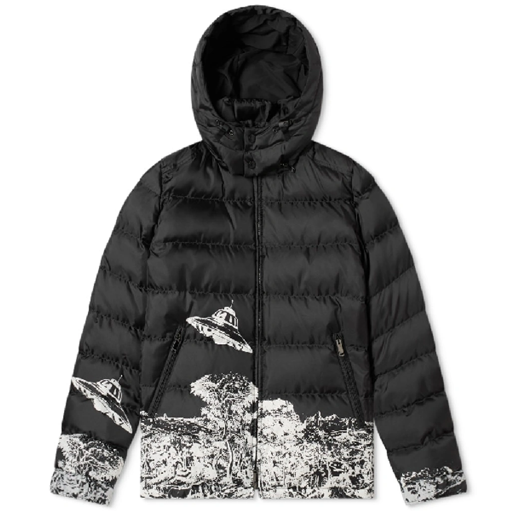 Valentino X Undercover Time Traveller Hooded Down Jacket In Black