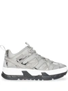 BURBERRY Metallic Leather and Nylon Union Trainers