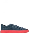 Hide & Jack Essence Tuscany Embossed-effect Sneakers In Blue
