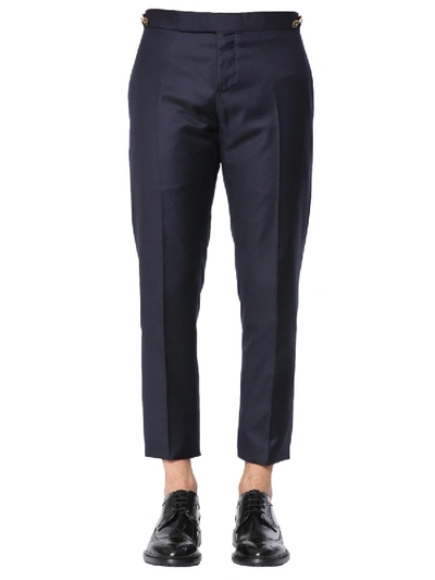 Thom Browne Skinny Cropped Trousers In Blue