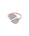 Anita Ko 18kt Rose Gold Small Diamond Leaf Ring