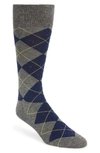 Cole Haan Argyle Socks In Grey Heather