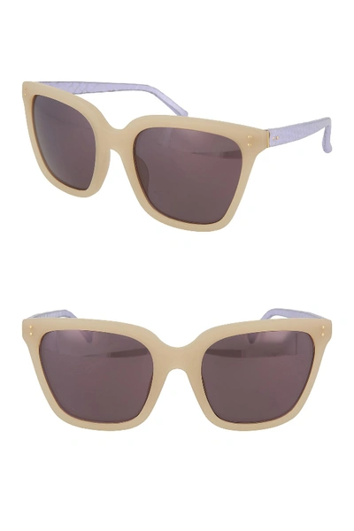 Linda Farrow 58mm Novelty Sunglasses In Matte Shell Grey Lav