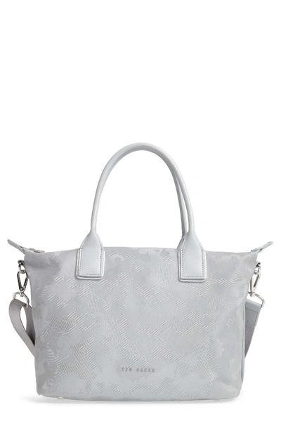 Ted Baker Lanaya Camo Small Tote In Silver