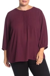 Nydj Henley Top (plus Size) In Deep Currant