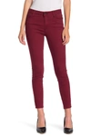 Tahari Solid Mid Rise Skinny Jeans In Cabernet
