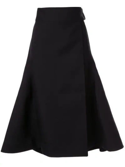 Jil Sander Side Fastening Skirt In Black