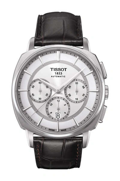 Tissot Men's T-lord Automatic Embossed Leather Strap Watch, 42.2mm