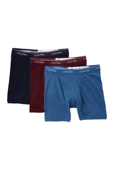 Calvin Klein Cotton Boxer Briefs - Pack Of 3 In Buj 1dft/ 1pct/