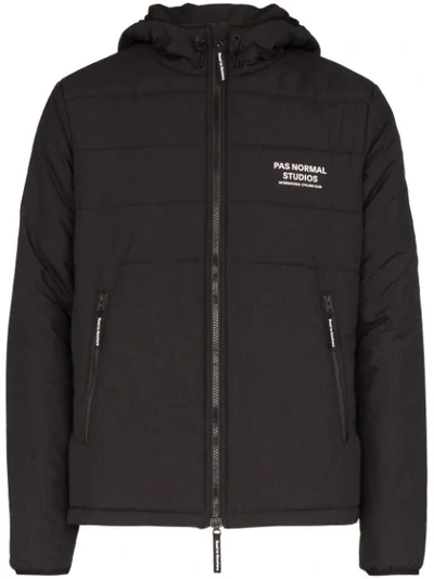 Pas Normal Studios Off-race Hooded Thermal Jacket In Black
