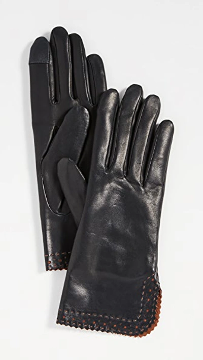 Agnelle Cybelle Gloves In Noir/toscana
