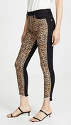 ALICE AND OLIVIA GOOD HIGH RISE SKINNY JEANS WITH LEOPARD PRINT