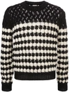 SAINT LAURENT crochet monochrome jumper