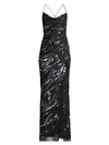 Parker Black Shayna Sequin Column Gown In Black Multi