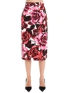 PRADA PRADA ROSE PRINT MIDI SKIRT