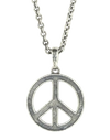 JOHN VARVATOS Silver Peace Sign Necklace
