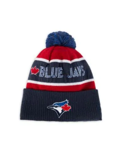 Marcelo Burlon County Of Milan Blue Jays Pom-pom Beanie In Dark Blue