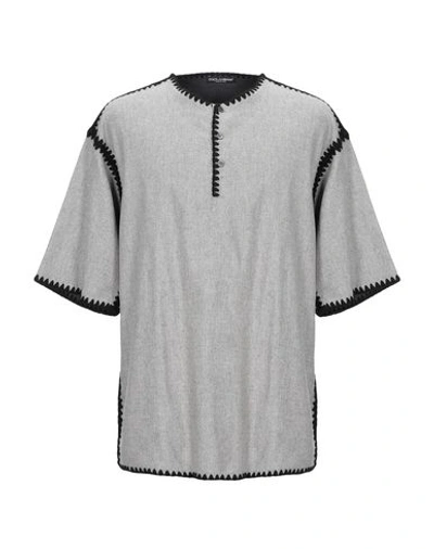 Dolce & Gabbana Solid Color Shirt In Grey