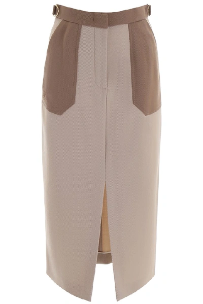 Fendi Pencil Skirt In Beige,brown