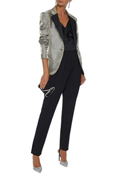 Lanvin Satin-trimmed Lamé Blazer In Silver