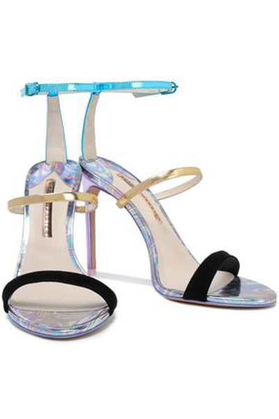 Sophia Webster Rosalind Suede And Iridescent Leather Sandals In Multicolor