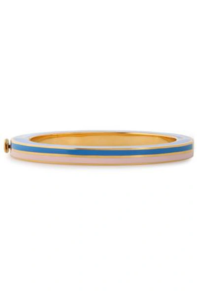 Tory Burch Gold-tone Color-block Bangle In Sky Blue