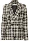 VERONICA BEARD MILLER DICKEY DOUBLE-BREASTED CRYSTAL-EMBELLISHED CHECKED TWEED BLAZER