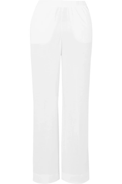 Skin Adrielle Brushed-cotton Pajama Pants In White
