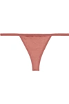 DION LEE STRETCH-MULBERRY SILK THONG