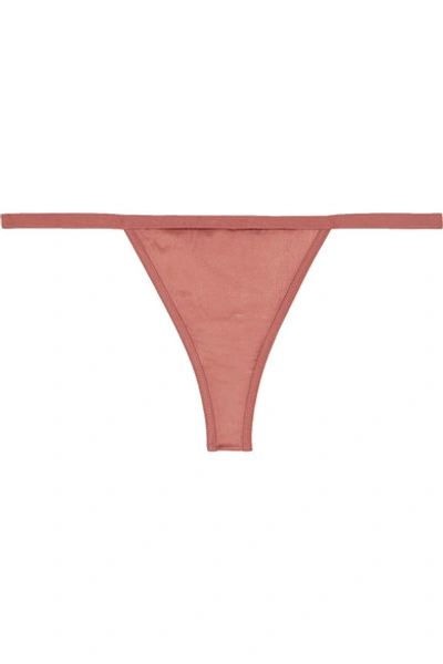 Dion Lee Stretch-mulberry Silk Thong In Copper
