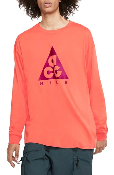 Nike Logo T-shirt In Orange Trance/sport Fuchsia