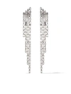 AS29 18KT WHITE GOLD DIAMOND BAGUETTE 4-LINE CASCADE EARRINGS