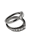 AS29 18KT BLACK GOLD WHITE DIAMOND ICICLE HALF DOUBLE RING