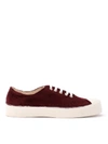 COMME DES GARÇONS SHIRT COMME DES GARÇONS SNEAKER IN BURGUNDY VELVET WITH TIP,11096183