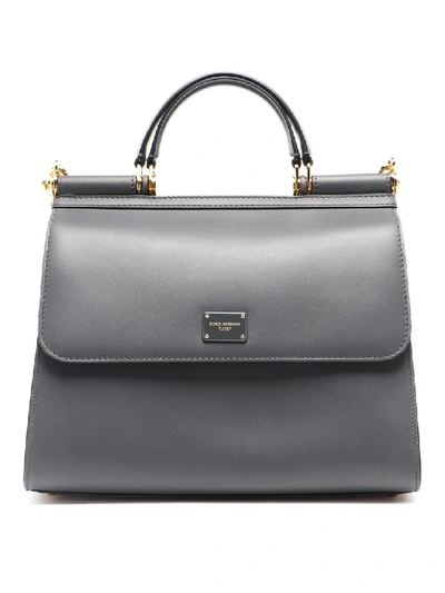 Dolce & Gabbana Sicily 58 Large Bag In Grey