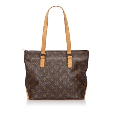 Pre-owned Louis Vuitton Monogram Cabas Piano In Grey