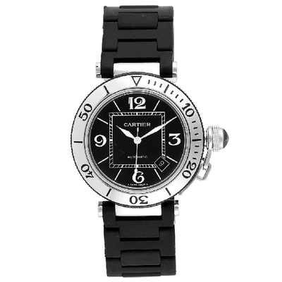 Cartier Pasha Seatimer Rubber Strap Steel Mens Watch W31077u2