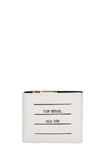 THOM BROWNE WALLET IN WHITE LEATHER,11096312