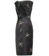 ROCHAS FLORAL SATIN MIDI DRESS,P00406794