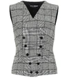 DOLCE & GABBANA CHECKED SILK AND WOOL-BLEND VEST,P00408901