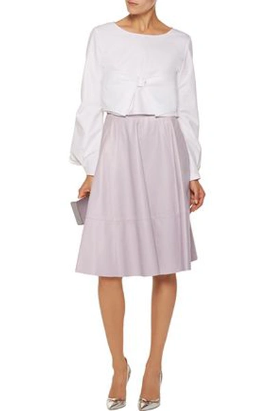 Drome Woman Pleated Leather Skirt Lilac